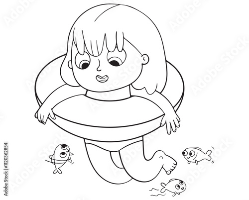 swimming Coloring Page for kids 007 ,Coloring book