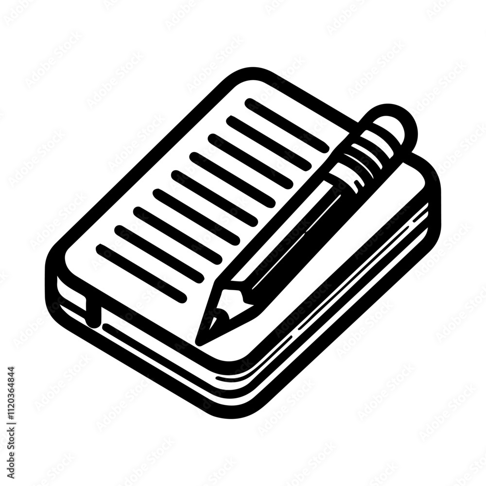 Simple Vector Icon of a Notebook – Logo Design Illustration Simple Vector Icon of a Notebook – Logo Design Illustration
