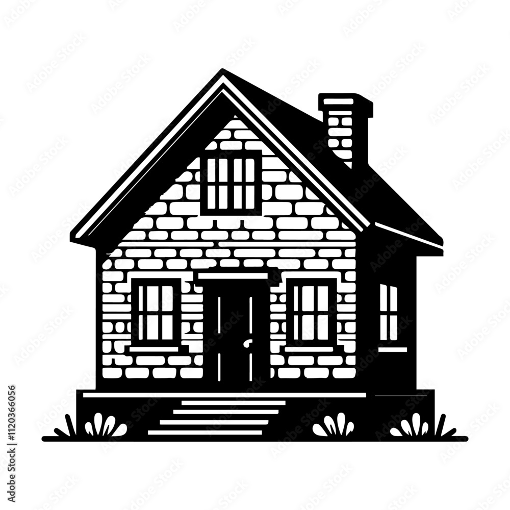 Simple Vector Icon of a Mudbrick Homes – Logo Design Illustration Simple Vector Icon of a Mudbrick Homes – Logo Design Illustration