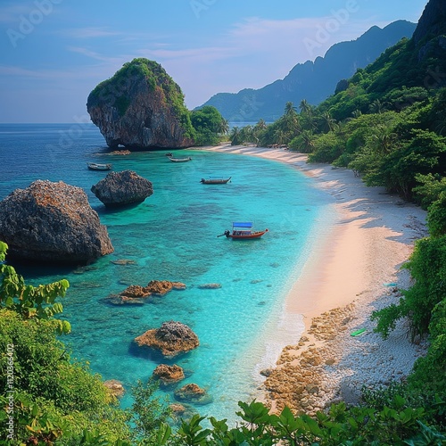 Puckett en Tailandia, playa paradisiaca como gran destino turístico. photo