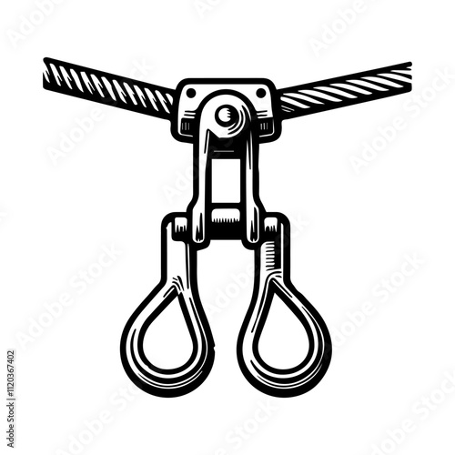 Simple Vector Icon of a ziplines hand brakes – Logo Design Illustration