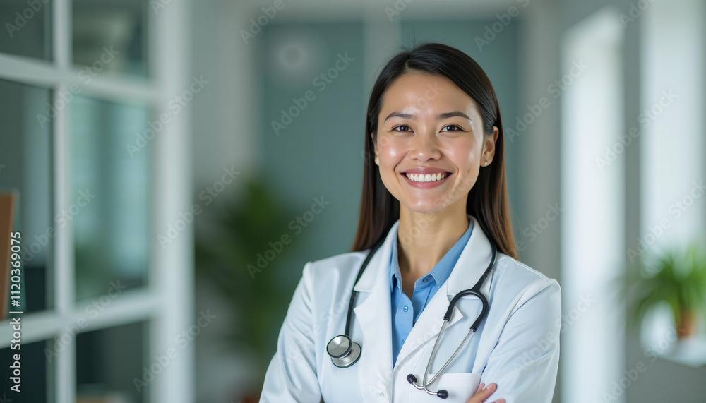 Smiling Doctor in Modern Medical Office Smiling Doctor in Modern Medical Office