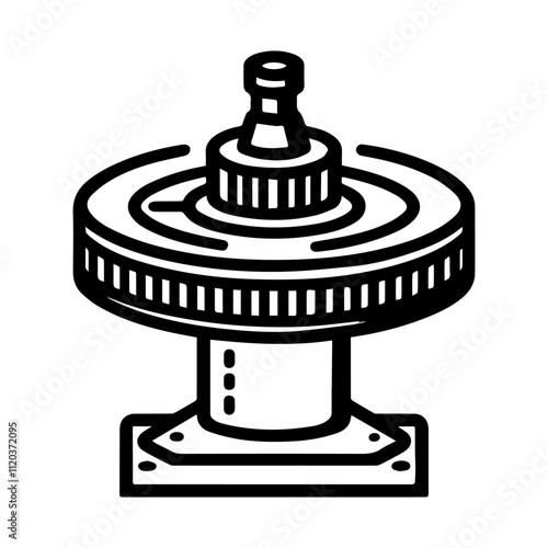 Simple Vector Icon of a Rotary Table and Top Drive – Logo Design Illustration