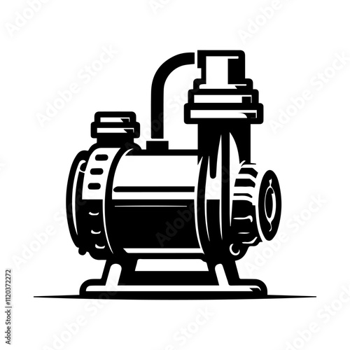 Simple Vector Icon of a Submersible Pumps – Logo Design Illustration
