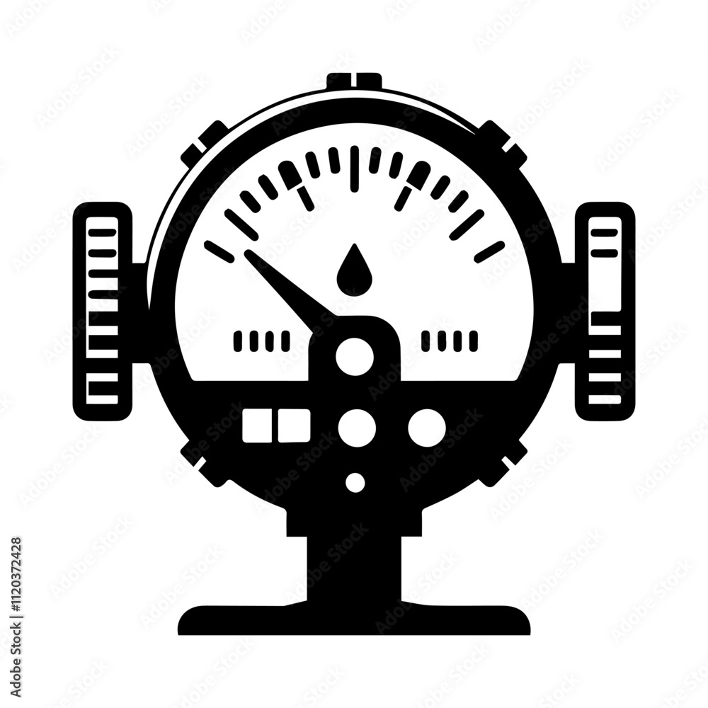 Simple Vector Icon of a Flow Meters – Logo Design Illustration Simple Vector Icon of a Flow Meters – Logo Design Illustration