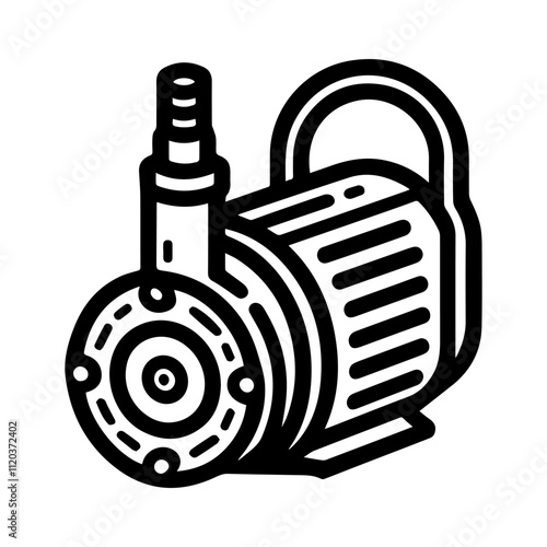 Simple Vector Icon of a Submersible Pumps – Logo Design Illustration