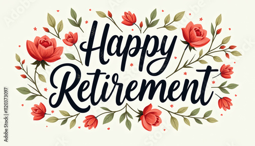 Happy Retirement Floral Greeting Card Design