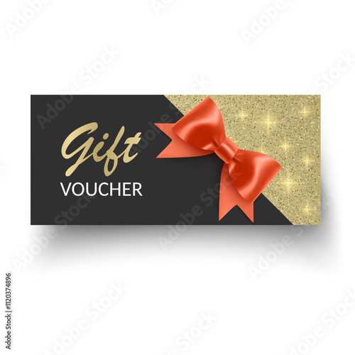 Golden surface gold glitter texture Gift Card template Vector format