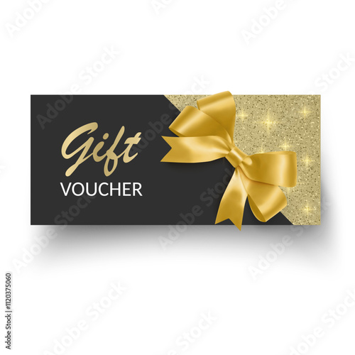 Golden surface gold glitter texture Gift Card template Vector format