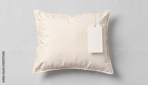 Wallpaper Mural Pillow mockup with tag on light gray background for branding and home decor concept Torontodigital.ca