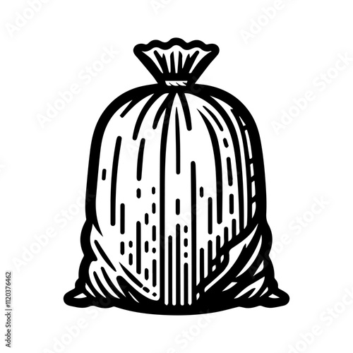 Simple Vector Icon of a Trash Bags – Logo Design Illustration