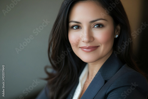 Professional woman smiling in a business setting