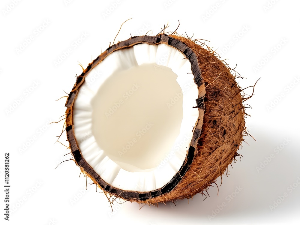 Close-Up of a Sliced Coconut. Close-Up of a Sliced Coconut.