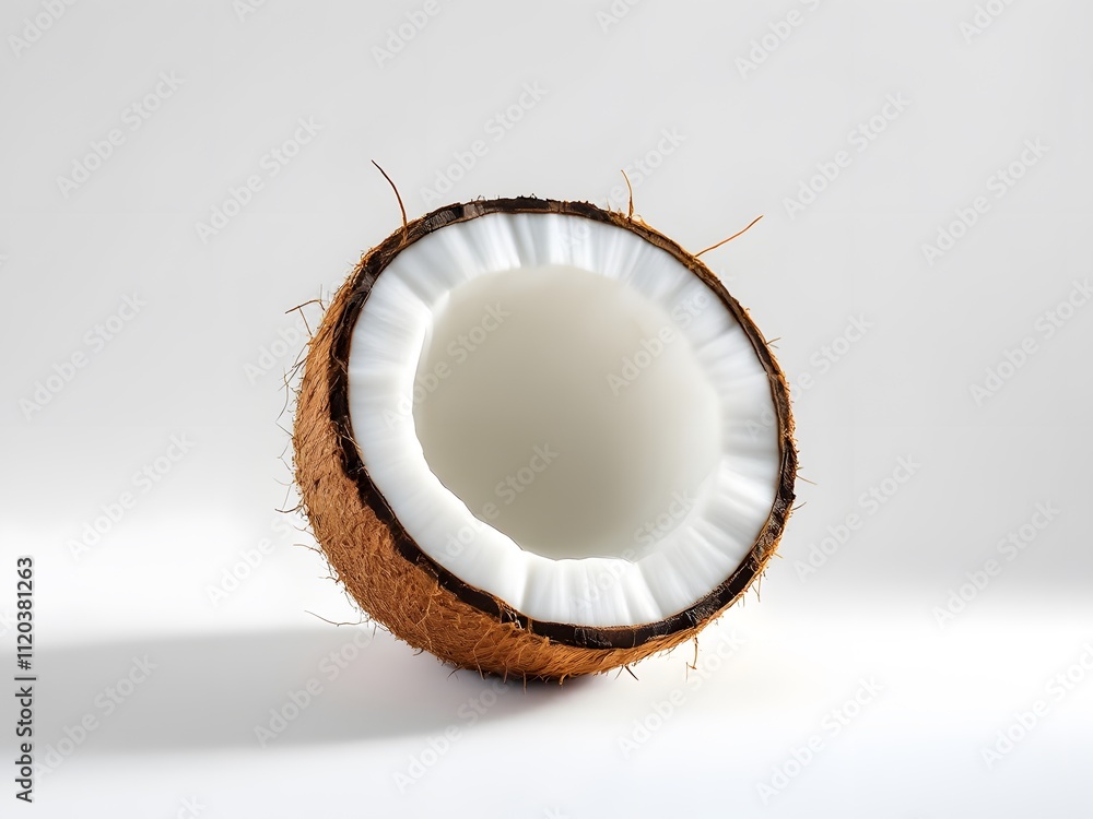 Coconut with Exposed Flesh and Husk. Coconut with Exposed Flesh and Husk.
