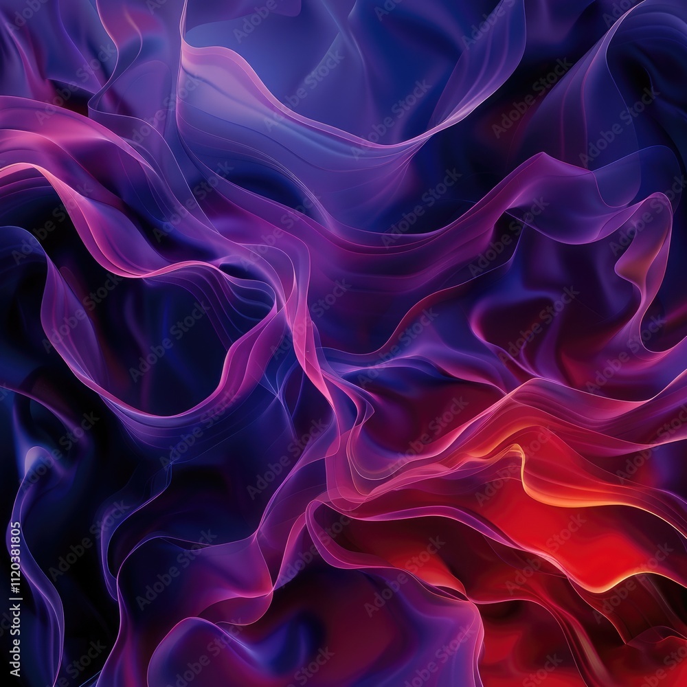 Obraz premium Abstract art with flowing lines and vibrant purple and red hues