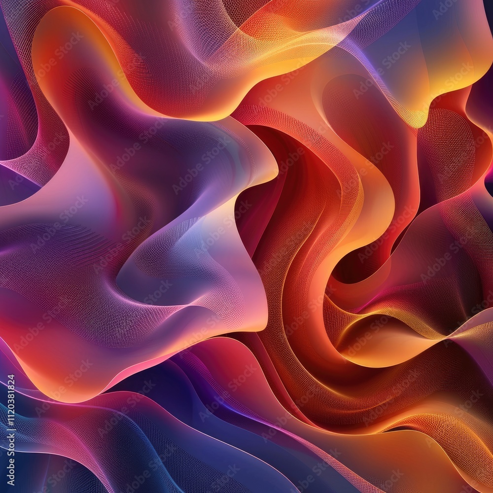 Obraz premium Abstract wavy background with vibrant colors and a grid texture.