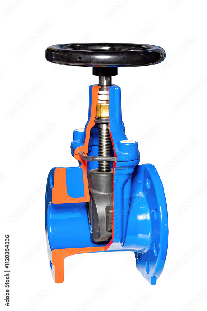 Innovative valve design showcasing intricate mechanics and functionality for fluid control, isolated on white background.