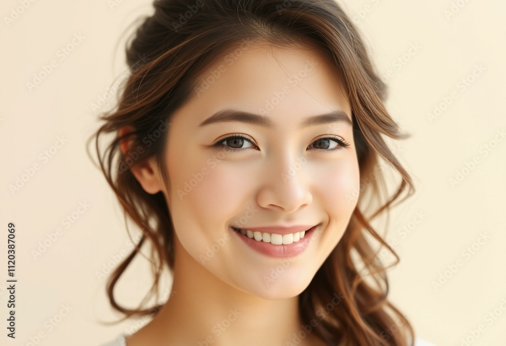 Portrait of a female with a peaceful smile Portrait of a female with a peaceful smile