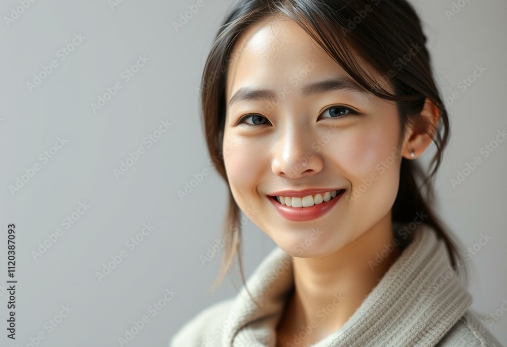 Portrait of a smiling Asian female with a sense of calm and serenity Portrait of a smiling Asian female with a sense of calm and serenity