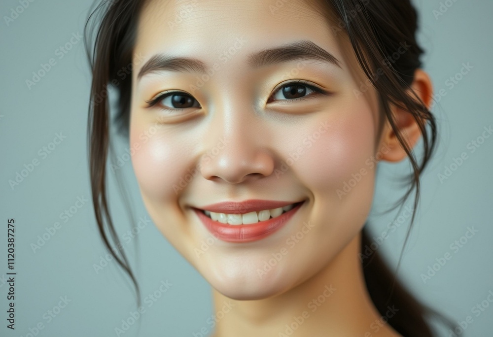 Portrait of a smiling Asian female with a sense of calm and serenity Portrait of a smiling Asian female with a sense of calm and serenity