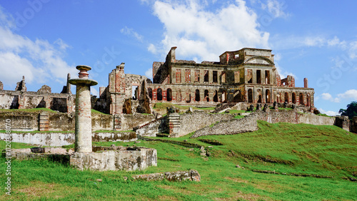 Sans Souci Palace, in Haiti, island, Caribbean, America. It was a royal residence in the early 1800's, now an UNESCO World Heritage Site.