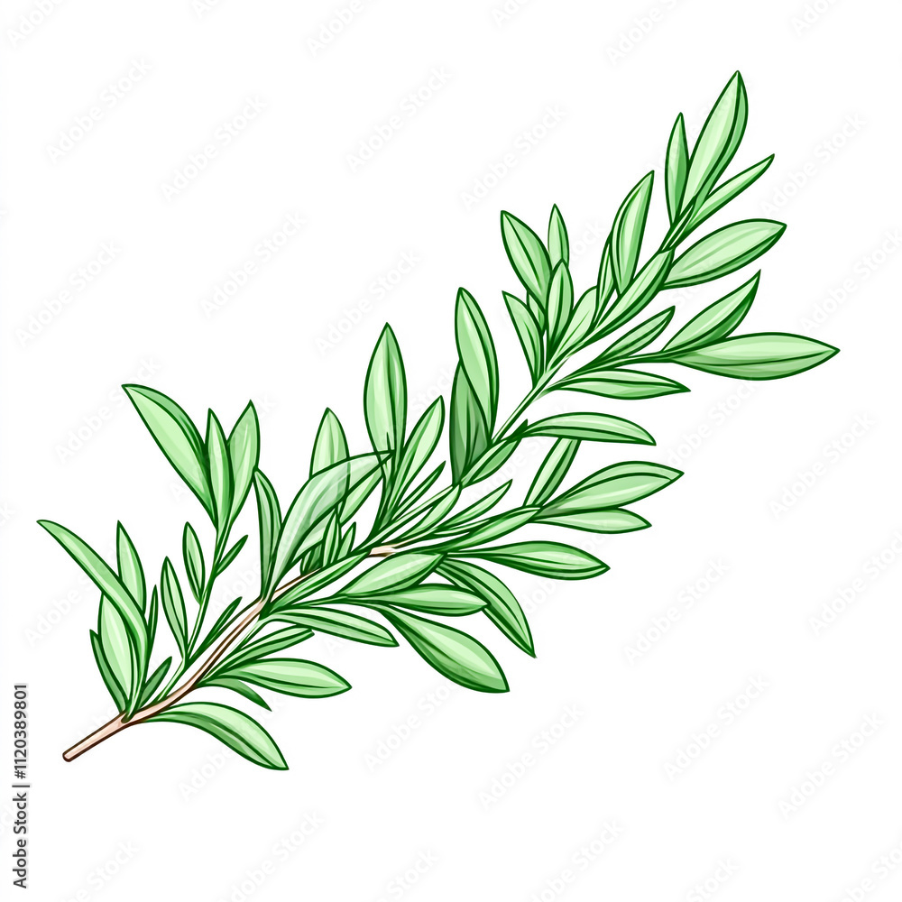 rosemary branch isolated on white background rosemary branch isolated on white background