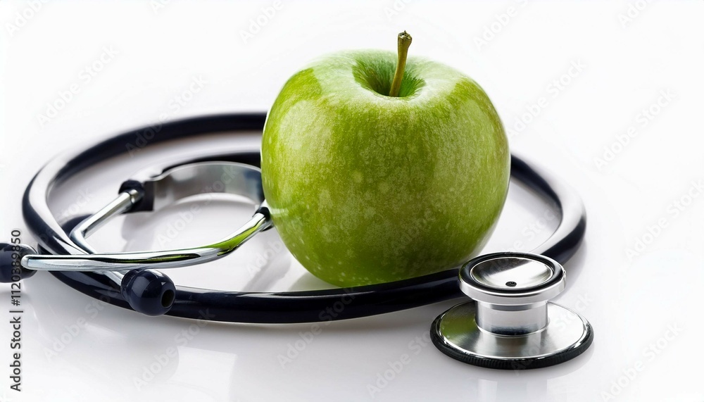 stethoscope and green apple stethoscope and green apple