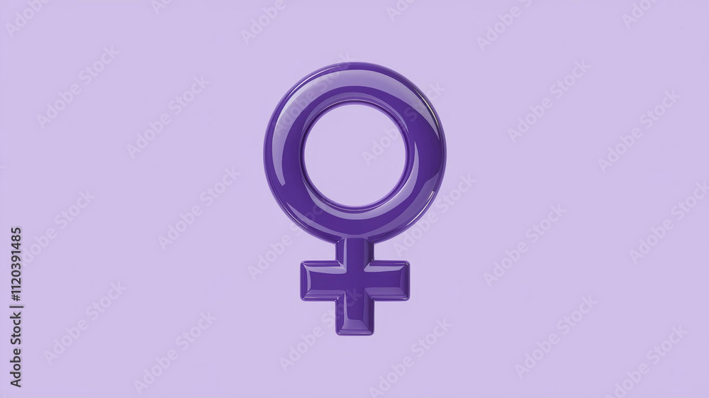 Glossy Female Gender Symbol in Purple Glossy Female Gender Symbol in Purple