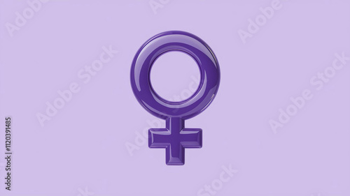 Glossy Female Gender Symbol in Purple
