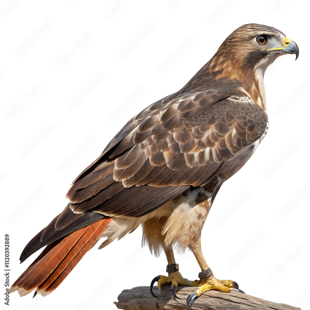 Fototapeta premium Red-Tailed Hawk isolated on transparent background cutout, Png, Cutout