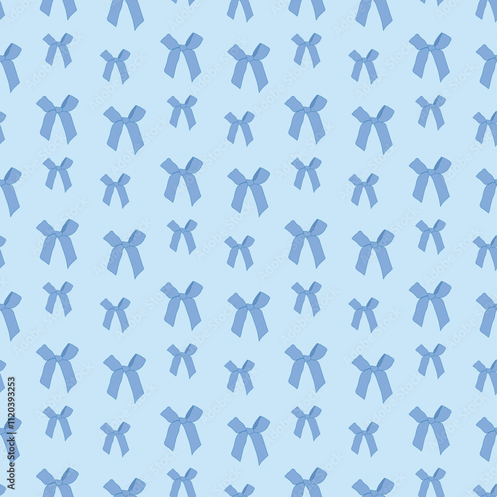 Blue bows seamless pattern Blue bows seamless pattern