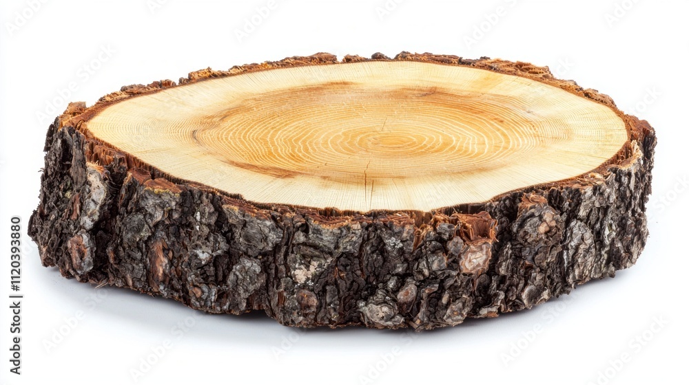 A beautifully cut slice of larch wood showcases the rich, natural grain and texture, reflecting the history of growth rings from an ancient forest. Perfect for artistic projects A beautifully cut slice of larch wood showcases the rich, natural grain and texture, reflecting the history of growth rings from an ancient forest. Perfect for artistic projects