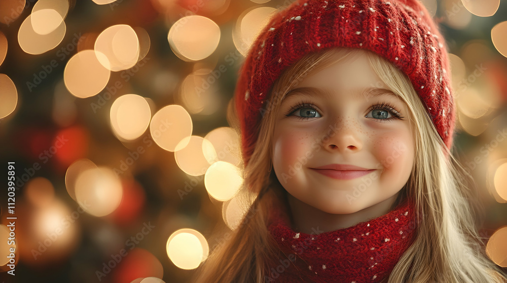 A little boy in a red Santa hat smiles joyfully, embracing the magic of winter and childhood A little boy in a red Santa hat smiles joyfully, embracing the magic of winter and childhood