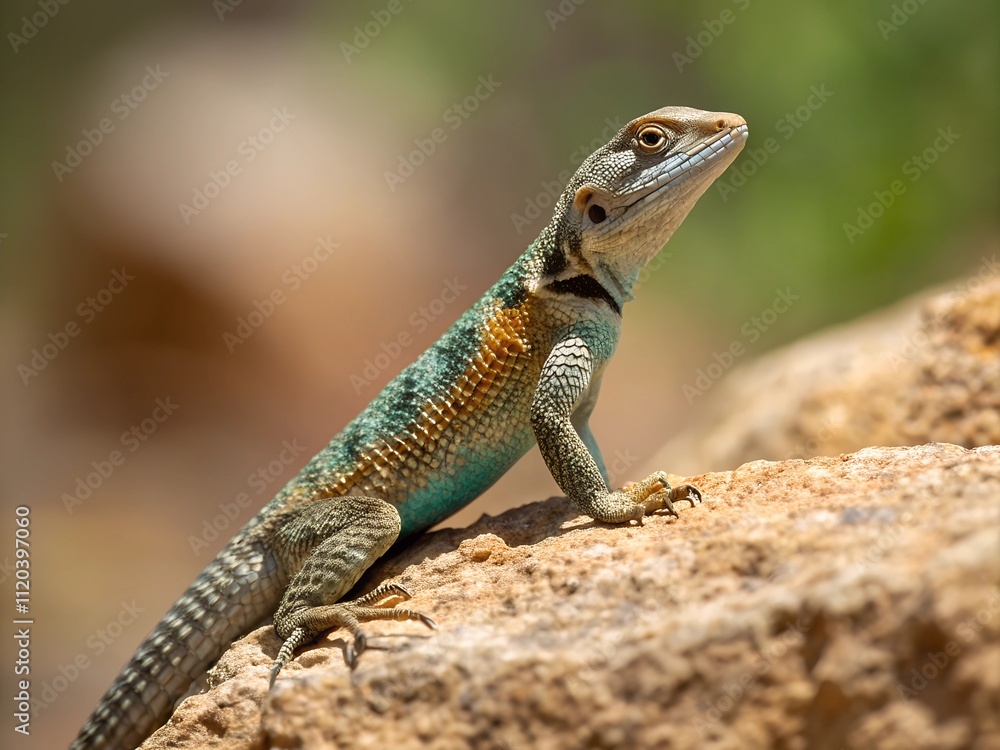 Close-Up of Colorful Lizard on Rock Close-Up of Colorful Lizard on Rock