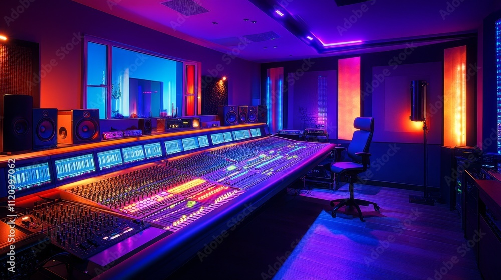 Dynamic music production session in a modern studio capturing the art of sound engineering nighttime ambiance professional viewpoint Dynamic music production session in a modern studio capturing the art of sound engineering nighttime ambiance professional viewpoint