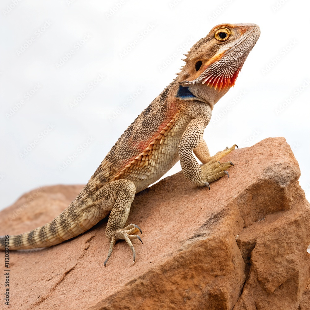 Obraz premium Close-Up of Colorful Lizard on Rock