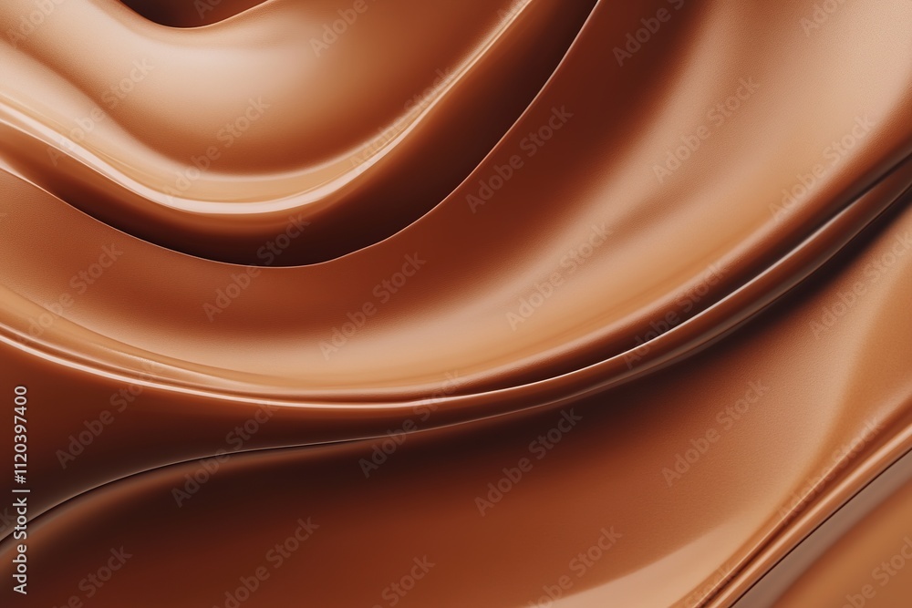 Fototapeta premium Smooth swirls of chocolate silk texture