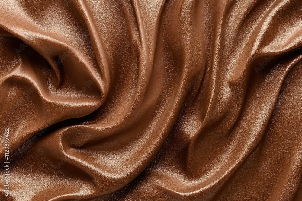 Luxurious brown satin fabric with smooth, elegant folds Luxurious brown satin fabric with smooth, elegant folds