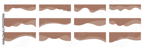 Collection of dividers shape templates. Modern separator header for website and app. Curve lines, wave collection of abstract design element for top and bottom page web site