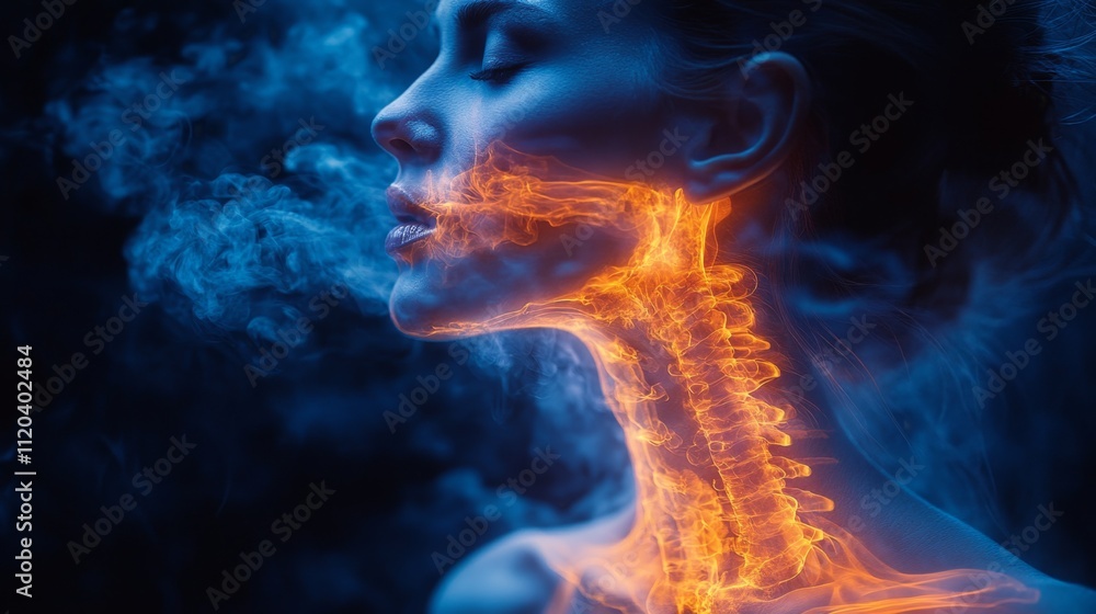 Diseño sobre lo dañino de la nicotina del tabaco afectando las vías respiratorias. Diseño sobre lo dañino de la nicotina del tabaco afectando las vías respiratorias.