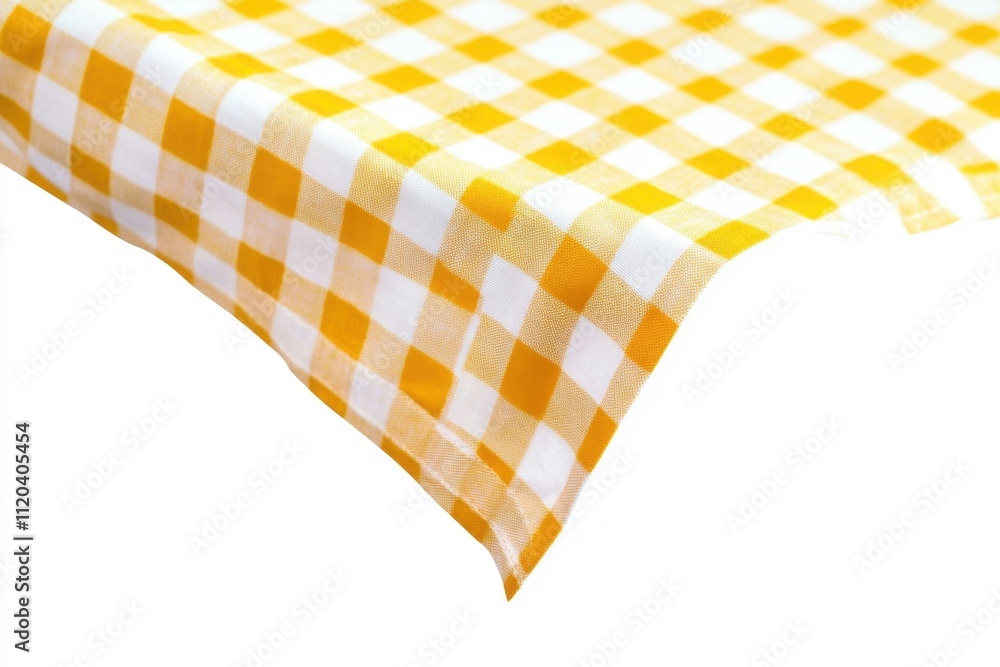 Above of placemat fabric cloth or arrangement of gingham-patterned fabrics in pastel green tones, isolate on a white background.For food decoration menu design Above of placemat fabric cloth or arrangement of gingham-patterned fabrics in pastel green tones, isolate on a white background.For food decoration menu design