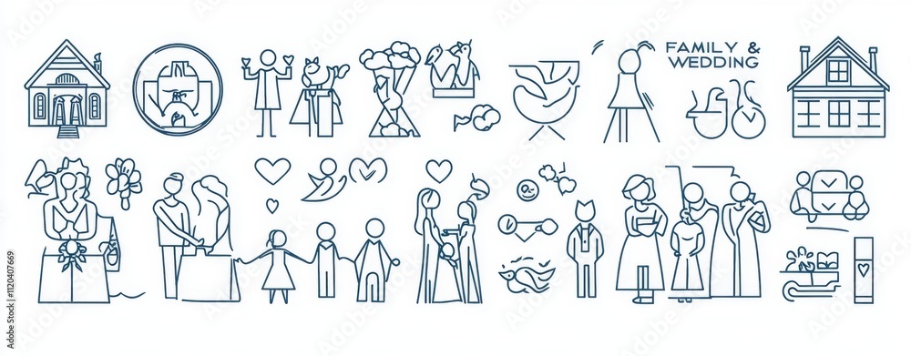 set of hand drawn illustrations of people