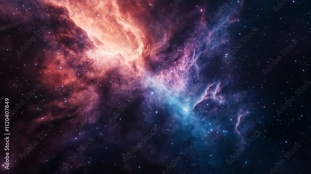 Fototapeta premium Vast Stellar Nebula Shimmering in the Cosmos - made with Generative AI