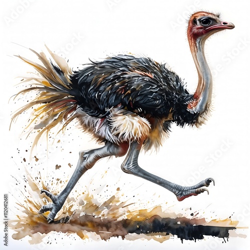 Illustration of an ostrich photo