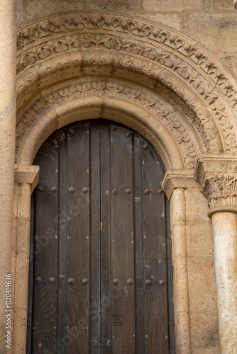 Monastery of Santa María de Carracedo, 'Mirador de la Reina' gallery of three arches, 10th century, Carracedo del Monasterio, El Bierzo region, Castile and Leon, Spain