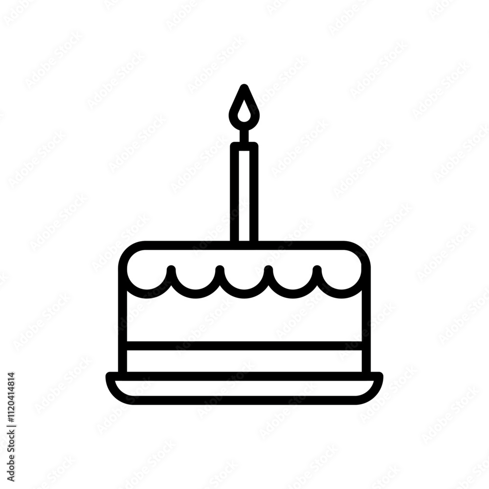 Birthday cake icon Thin line art collection Birthday cake icon Thin line art collection
