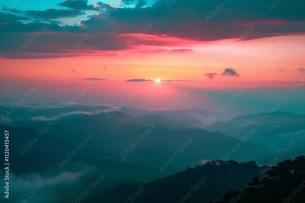 Fototapeta premium sunset over the sea, sun set view