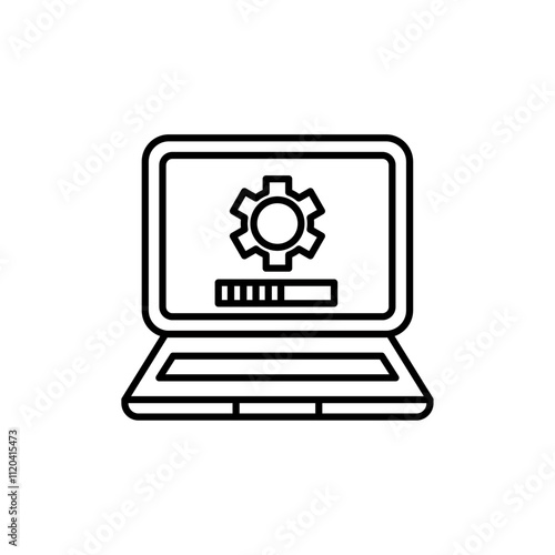 Computer system update icon Thin line art collection
