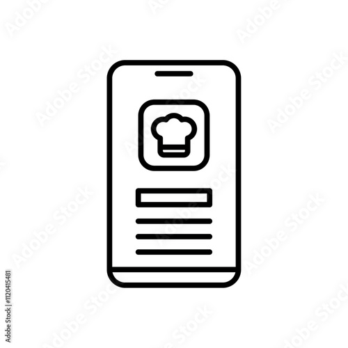 Cooking app icon Thin line art collection