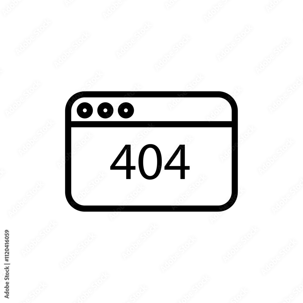 Error 404 page icon Thin line art collection Error 404 page icon Thin line art collection